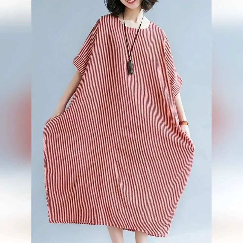 New Ayiman Midi Dress Stripe XXL